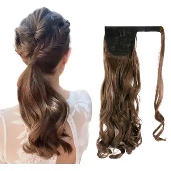 

Silky Wave Synthetic Clip in Drawstring Ponytail Hairpieces for Women Hair Extension High Temperature Fiber