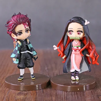 

Demon Slayer Kimetsu No Yaiba Kamado Tanjirou & Nezuko PVC Figures Collectible Q Posket Toys Dolls 2pcs/set