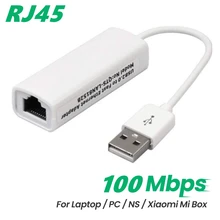 Adaptateur Ethernet USB vers Internet RJ45 Lan, 100 mb/s, carte réseau pour ordinateur Windows 7/8/10/XP
