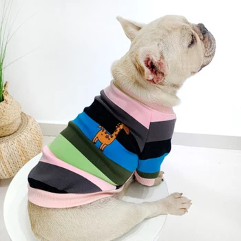 

Small Dog Sweaters Rainbow Design Pet Cat Sweater Warm Dog Sweatshirt Dog Winter Clothes Kitten Puppy Sweater