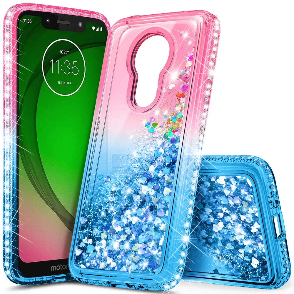 Блестящий чехол для телефона Motorola G Stylus/Moto Pro(2020)/Moto G7 Power/Moto Supra/Moto E6 с жидким