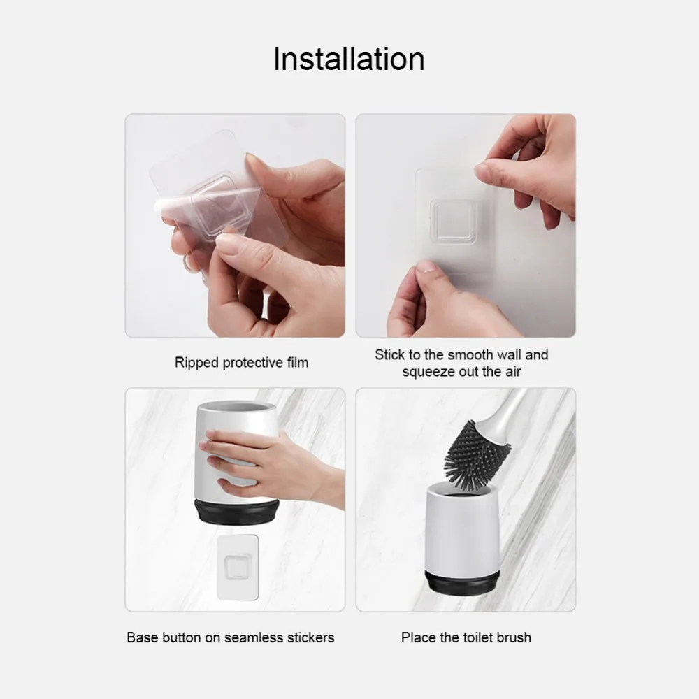 Силиконовая щетка для унитаза с мягкой щетиной, набор кистей для унитаза и держателей для ванной комнаты, изготовлен из прочной термопластичной резины