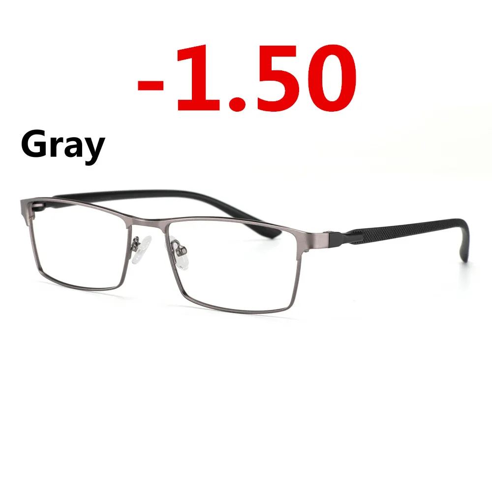 gray-1.50 Мужские фотохромные Рецептурные очки для близоруких полноободных очков оправа близоруких солнцезащитных очков чувствительные линзы переходные линзы - Цвет оправы: gray-1.50