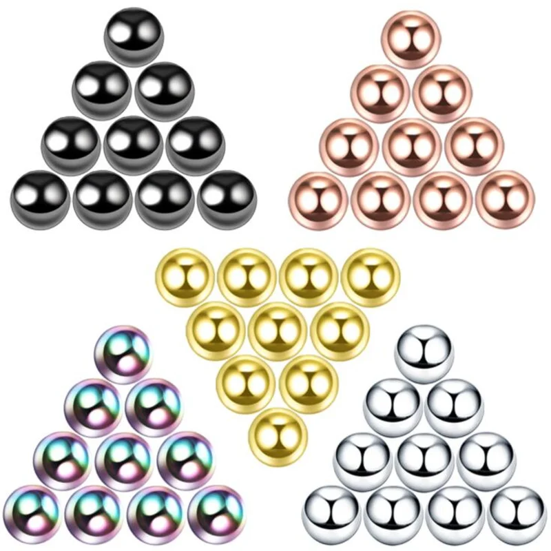 10pcs 3 4 5 6mm Surgical Steel Semi Replacement Balls Body Jewelry Piercing Barbell Tongue Nipple Belly Button Helix Rings Parts piercing jewelry body piercing jewelry body jewelry