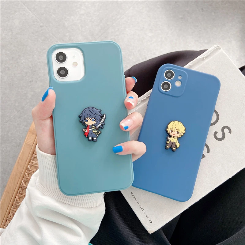 Demon Slayer Anime Zenitsu Giyuu Phone Case For Iphone 7 8 Plus 12 11 Pro X Xs Max Xr Tanjirou Nezuko Inosuke Cute Doll Cover Phone Case Covers Aliexpress