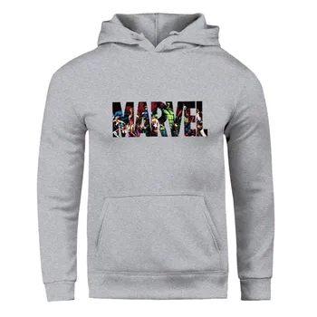 

2019 Fashion Hoodies Warm MARVEL Print Fleece Tops Spring Autumn Outwear Winter Joker Undershirt with Pocket Tide Sports Wear