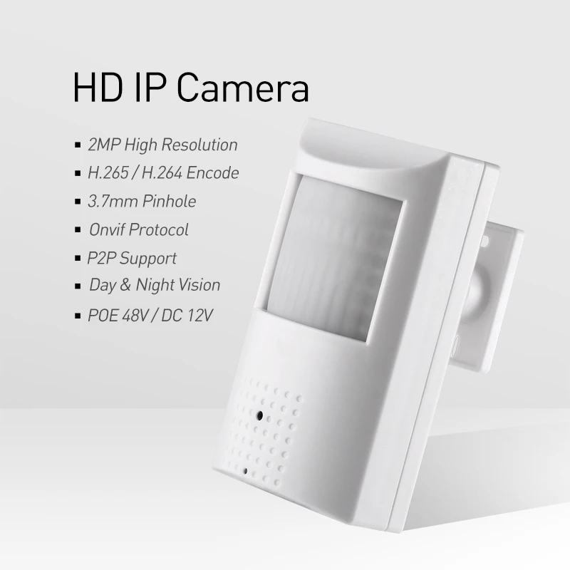H.265/H.264 2MP 850/940NM 48LED Night Vision CCTV 3.7MM Pinhole IP POE Camera 