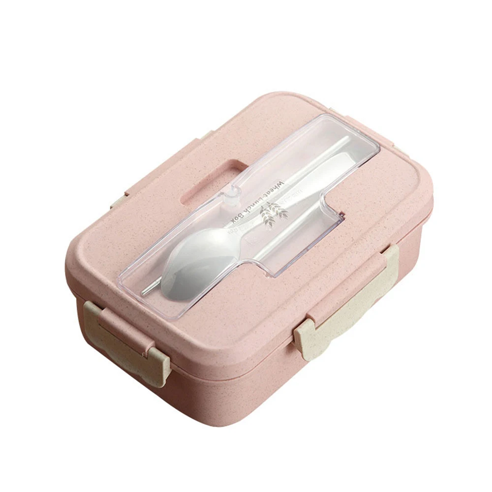 1000 мл микроволновый Ланч-бокс детский школьный офис Портативный Открытый Bento Boxs пшеничная соломенная посуда контейнер для хранения еды - Цвет: pink