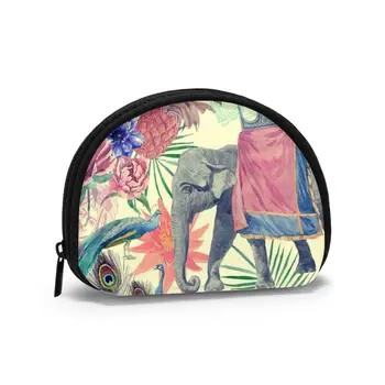 

Women's Wallet Short Women Coin Purse Fashion Wallets For Woman Card Holder Small Ladies Wallet Female Elephant Watercolor