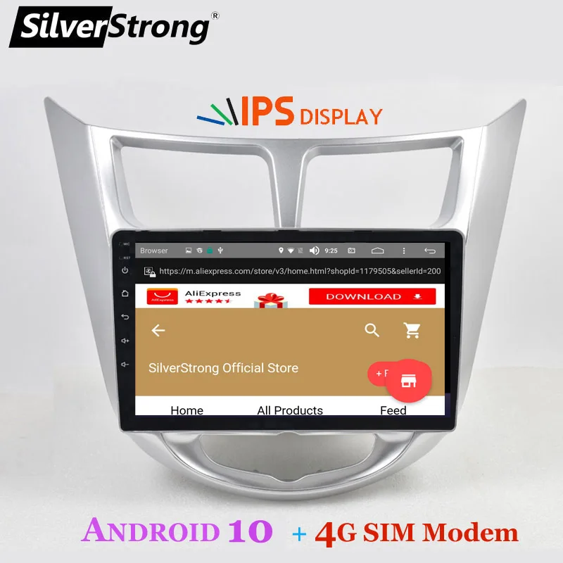 SilverStrong русский 4G IPS матрица Solaris Android10.0 автомобильный DVD для Hyundai Verna Accent 2011 до 2016