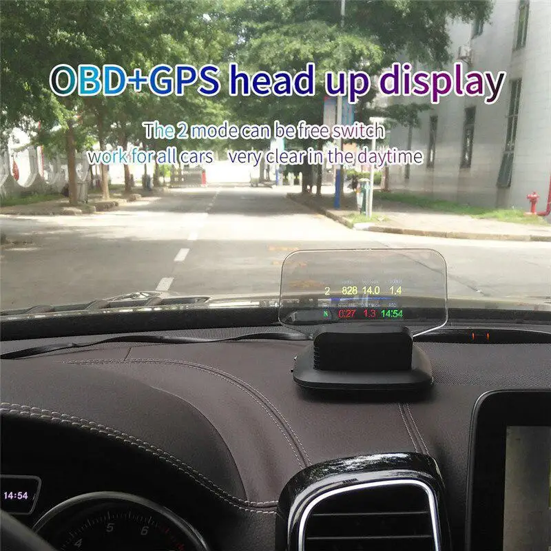 Универсальный C1 HD цветной ЖК-дисплей Автомобильный HUD головной дисплей OBD2+ gps головной дисплей автомобильные аксессуары
