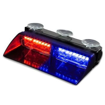 

16 LED High Intensity LED Law Enforcement Emergency Hazard Warning Strobe Lights for Interior Roof / Dash / Windshield with Suct