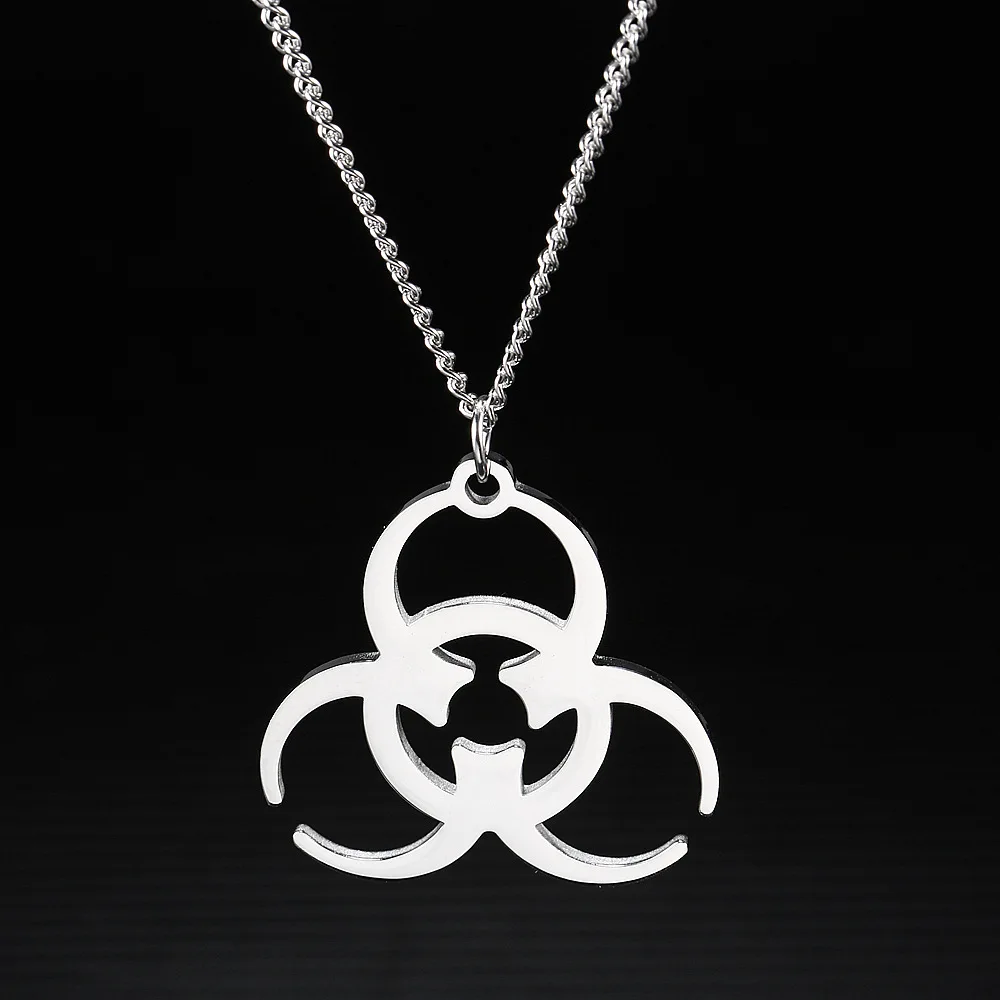 

Japanese Korean Resident Evil Medical Care Waste Logo Necklace Titanium Steel Pendant Street Cool Hip Hop Cool Earth Disco Danci