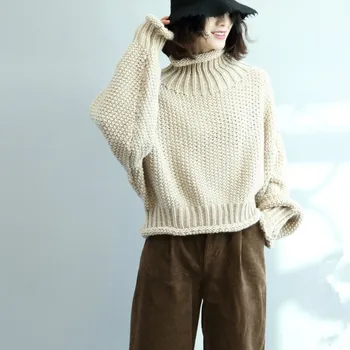 

Women Knitting Sweater Autumn new Pattern Long Sleeve Loose Pullover Woman