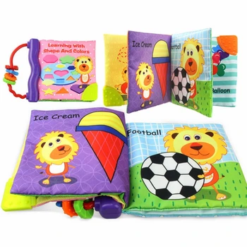 

Baby Cloth Books Cartoon Animal Pattern Infant Boy Girl Soft Teethers Books Educational Learning Toys Safety Book Toy Gift