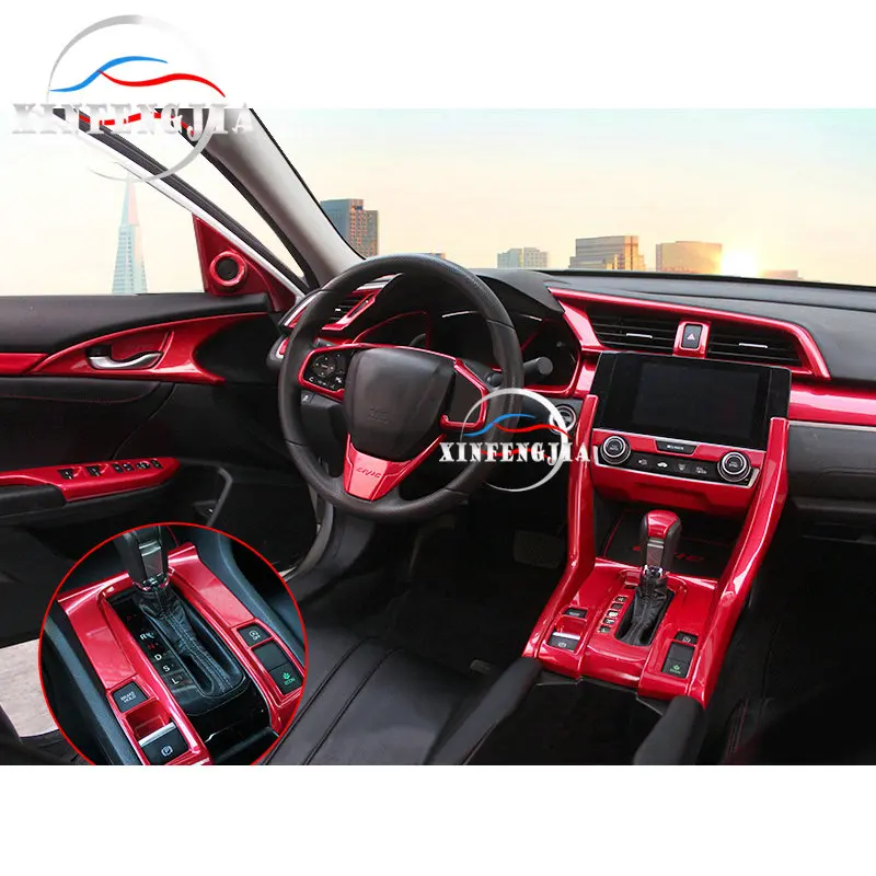 Для Honda Civic- 4 шт. красная внутренняя дверная Чаша Дверная ручка панель накладка