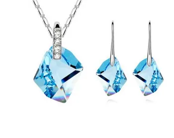 

2set/lots high quality low price wedding bride crystal diamnd lady's set necklace pendant earings 57.14vv