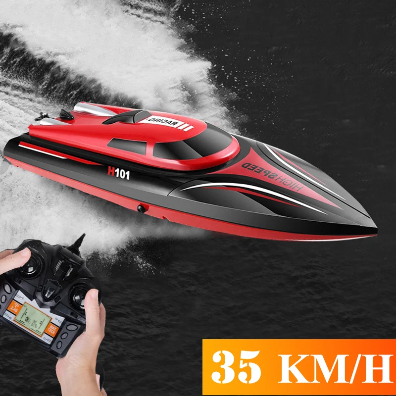 H101 35 Km/h Hoge Snelheid Radio Afstandsbediening Speedboot Elektrische Boot 2.4Ghz Rc Racing Schip Bestuurbare Boten Volwassenen Speelgoed Gift