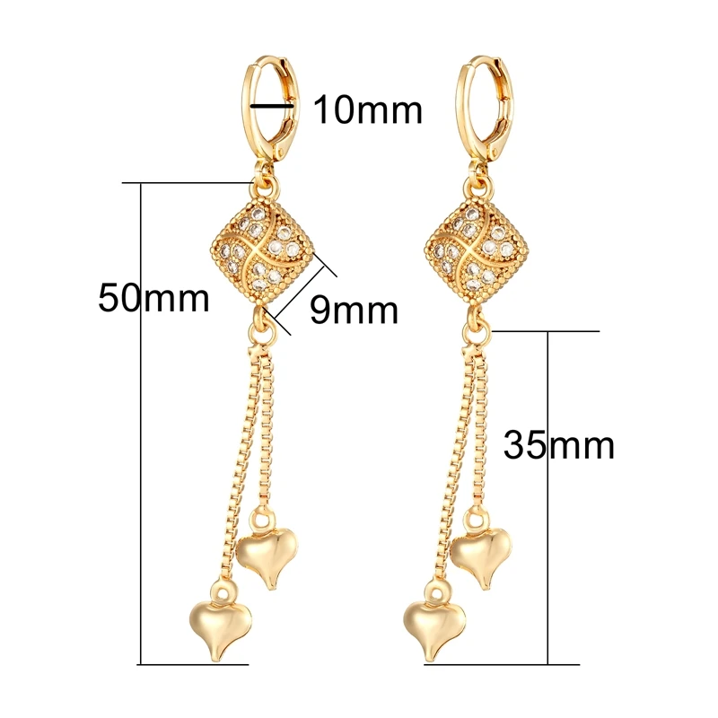 Chain Heart Pendant 10mm Gold Hoops 