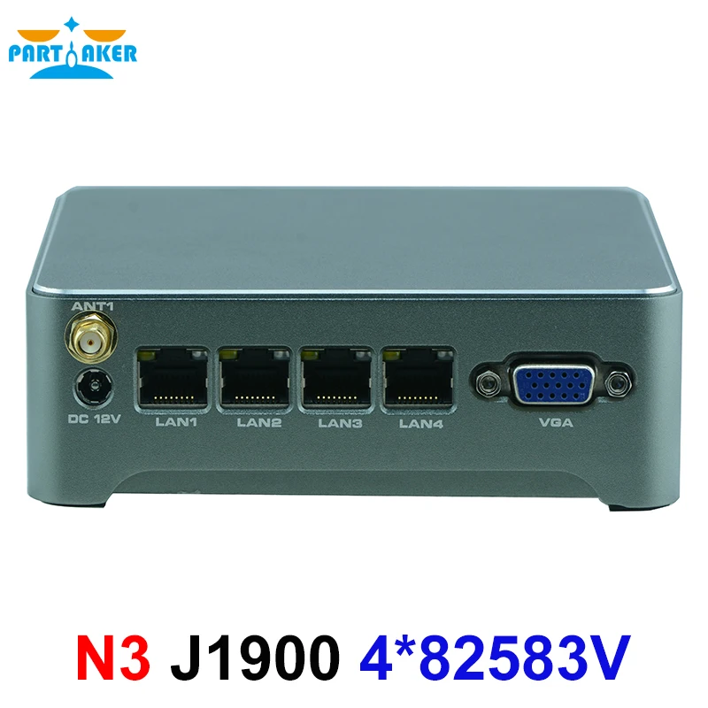 Partaker N3 Mini PC Router Firewall Intel Celeron 1900 Quad Core
