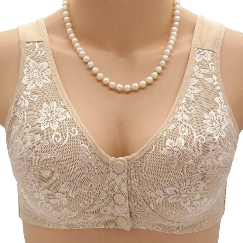 

Womens Bra Front Closure Bralette Tops Wireless Cotton Plus Size Brassiere Underwear Lingerie