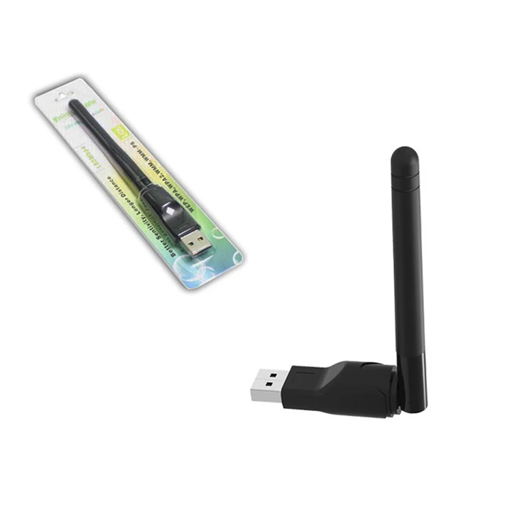 Adapter 2.4GHz WLAN Wi-Fi Dongle Network Card 150Mbps Wireless Network Card Mini USB WiFi Receiver 2DB Wifi Antenna For DVB T2 television antennas