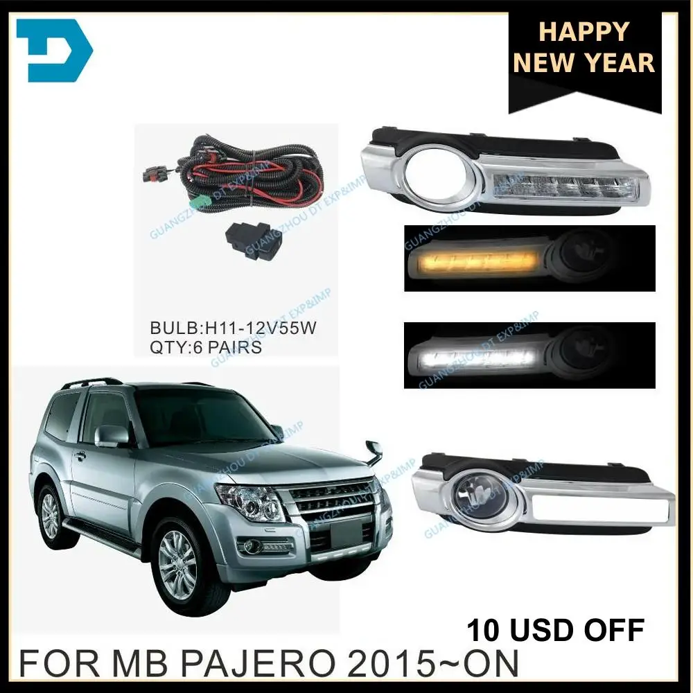  Dual Color Daytime Running Driving Light for montero v98 led DRL Turn Signal Function for pajero v9 - 32834979415