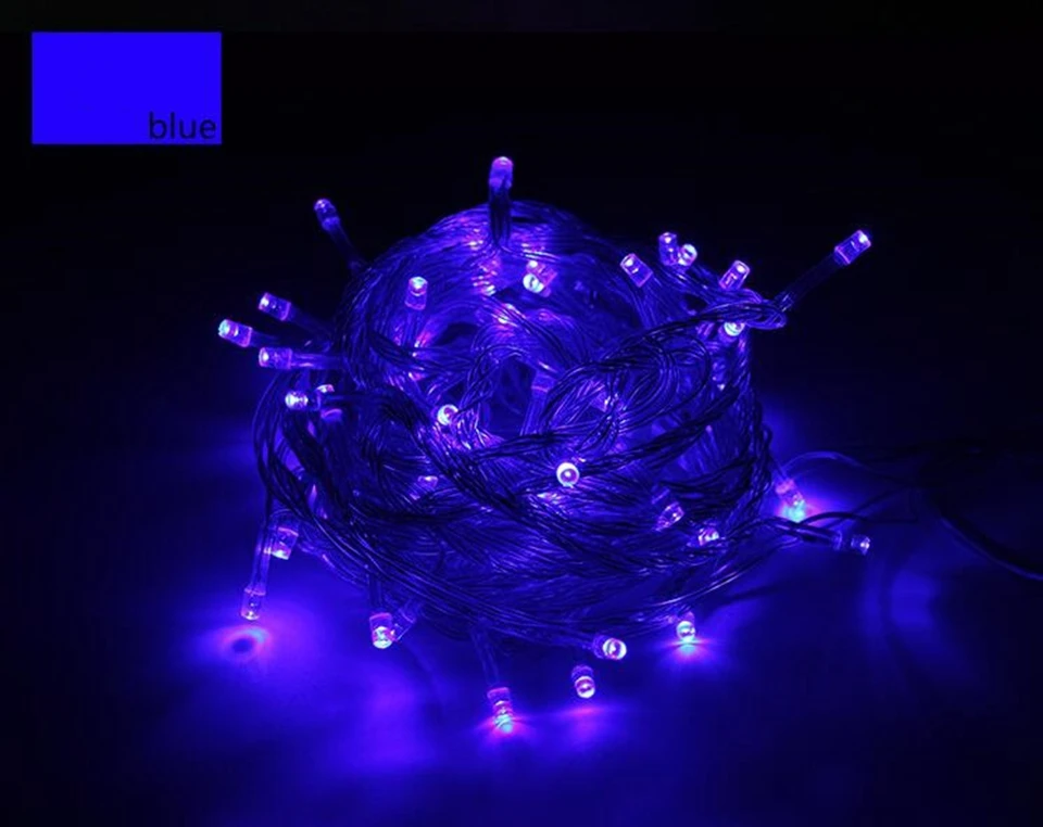 blue Водонепроницаемый наружный Домашний Светильник 10 м 20 м 30 м 50 м 100 м светодиодный Сказочный светильник s для рождественской вечеринки, свадьбы, праздника, украшение гирлянды, светильник - Испускаемый цвет: blue
