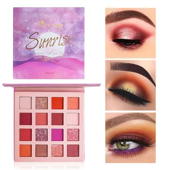 

Sunrise Glitter Matte Eye Shadow Palette 16 Colors Pigment Eyeshadow Powder Waterproof Beauty Eye Makeup Cosmetics Pigment