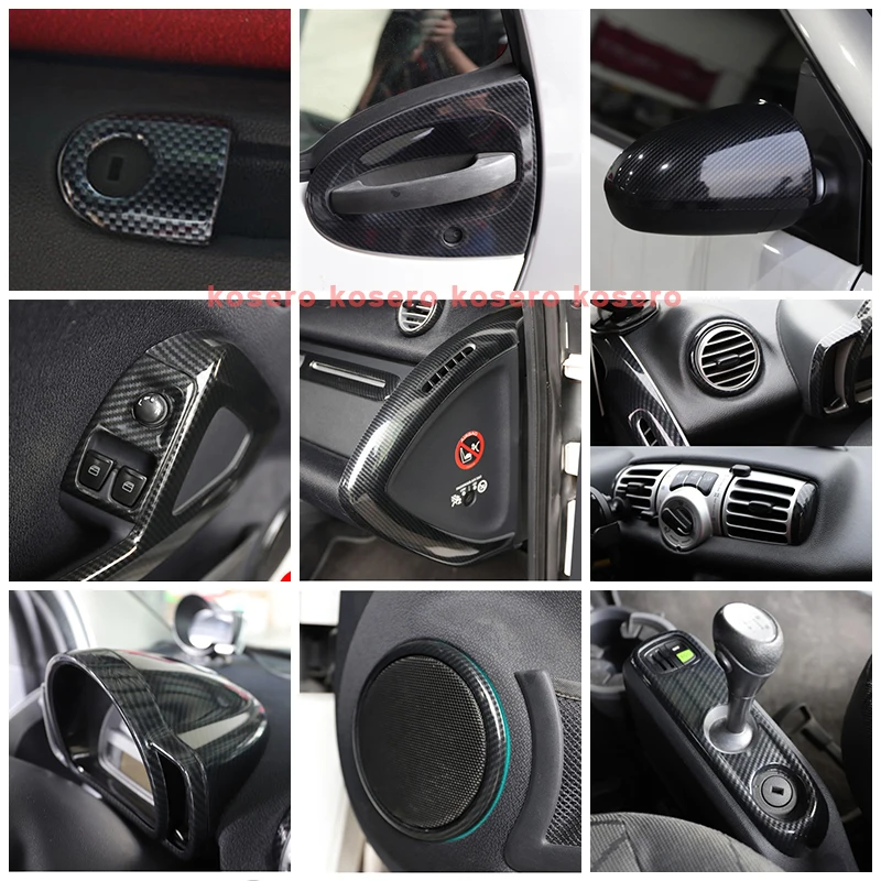 Наклейки из углеродного волокна для украшения чехла автомобиля Smart 451 Fortwo