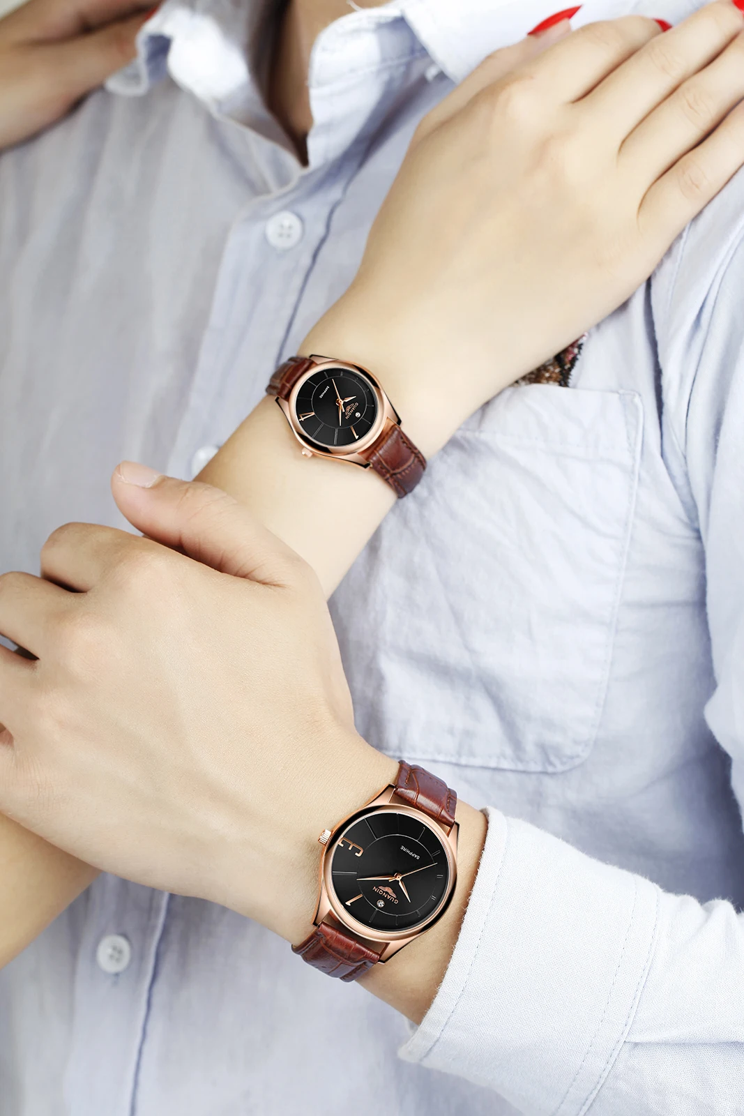Reloj pareja GUANQIN розовое золото кварцевые часы Бизнес Мужские часы лучший бренд класса люкс Пара часы женские часы Relogio Feminino