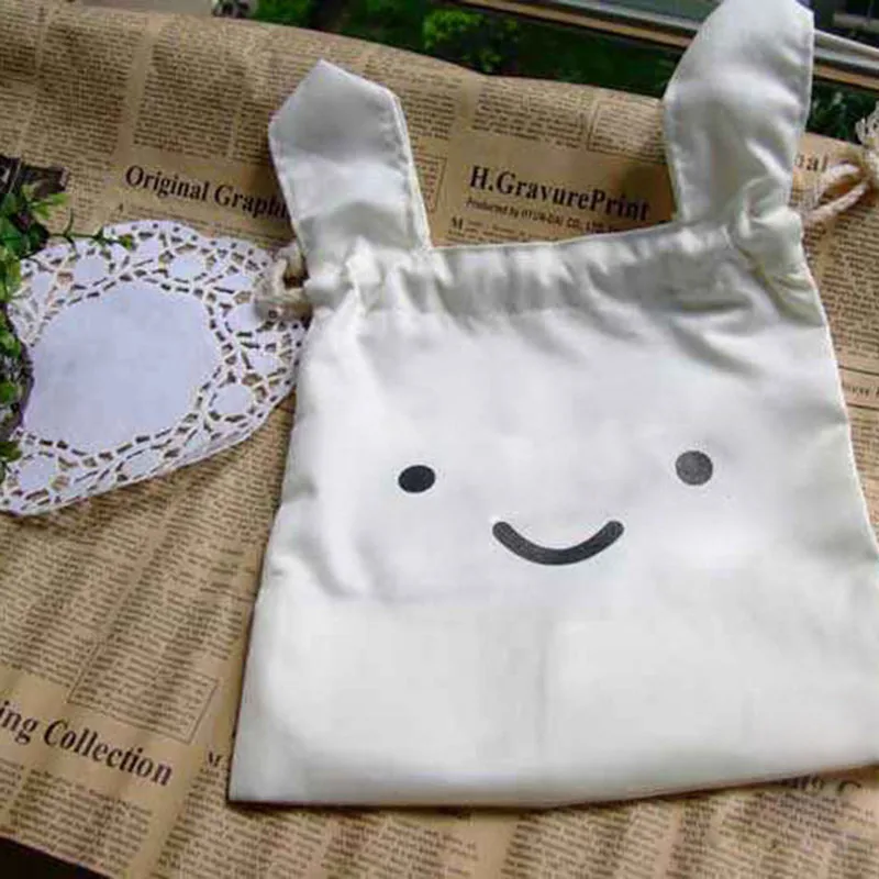1Pcs Cute Cartoon Fabric Cotton Travel Drawstring Storage Bags Creative Sorting Sundries Bags Home Storage Tools 5