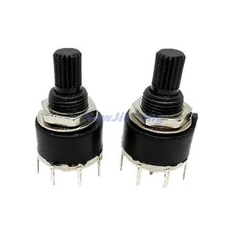 

2pcs SR16 Plastic 16MM Rotary Band switch 2 Pole 3 4 position 1 Pole 5 6 8 Position Band Switch Handle Length 15MM Axis