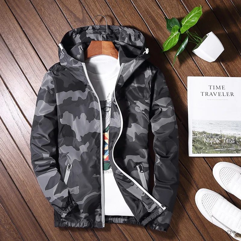 AliExpress Run-осенняя одежда стиль 3 M Светоотражающий замок-молния куртка с капюшоном пальто Для мужчин с камуфляжным принтом ветровка Мода