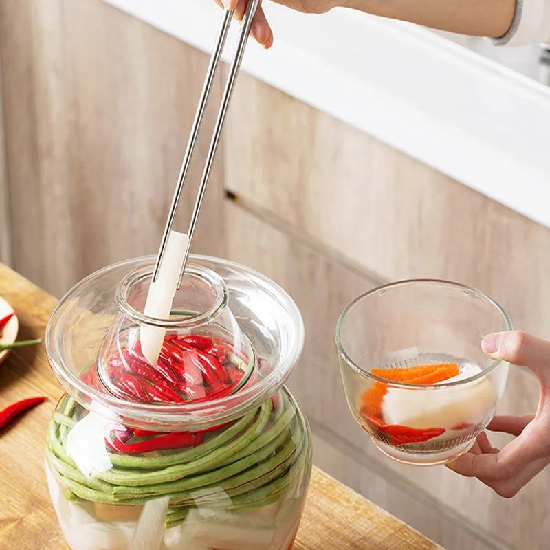 Transparent  Glass Container Kimchi Storage Jar Kitchen Thickened Pickled Cans Household Pickled Jar  Sealed Can 4