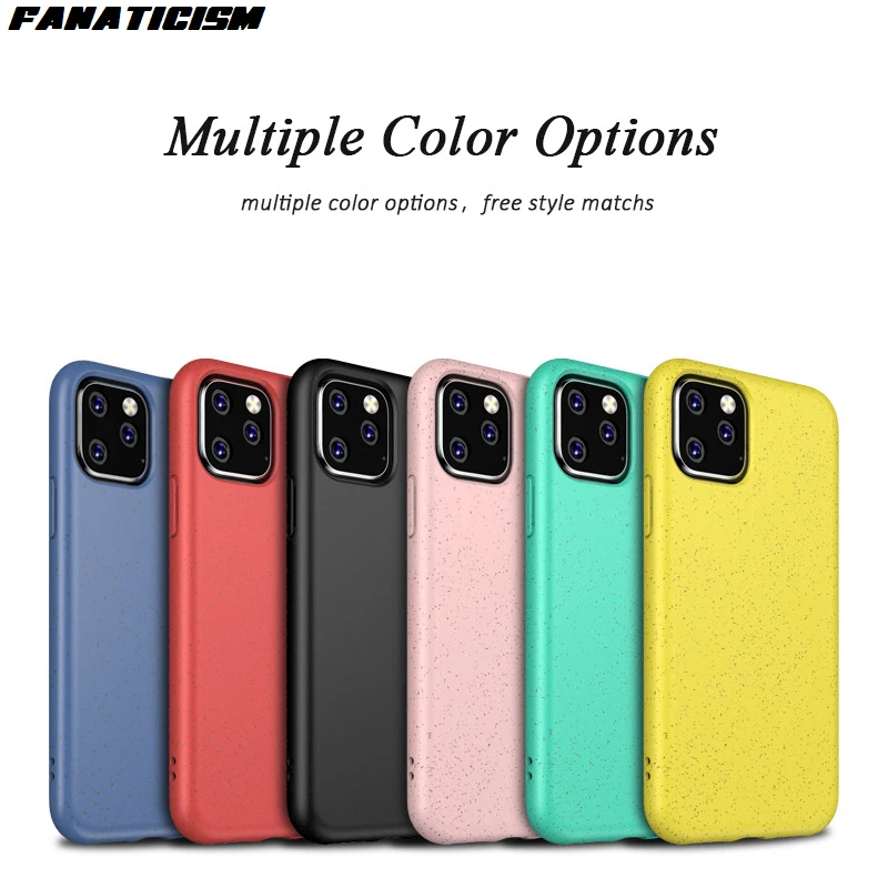 US $310.00 200pcs Environmental Friendly Case For IPhone 11 Pro Max Made From Wheat Straw For IPhone11 11pro Soft Candy Color Phone Cover