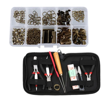 

12 Pieces Jewellery Making Beading Pliers Set Crafts Tools Kit and Findings Kit w/Box