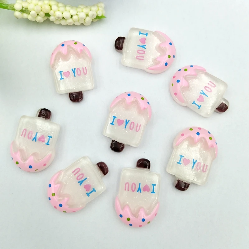 20 шт смолы мороженое леденец эскимо амулеты kawaii поддельные имитация пищи Кабошон Ремесло для телефона DIY украшения искусства