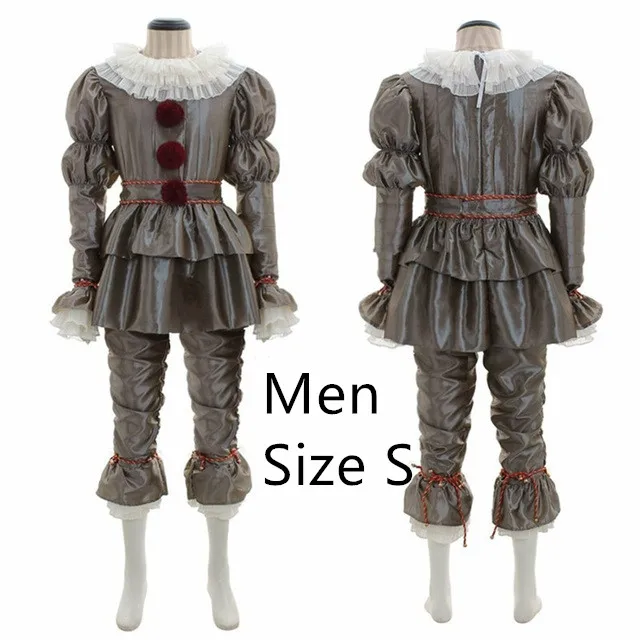 men size S grey Steven King's It: маскарадный костюм pennywise, латексная маска для Хеллоуина, маска, два вида, костюмы клоунессы для взрослых детей, размер дропшиппинг - Цвет: men size S grey
