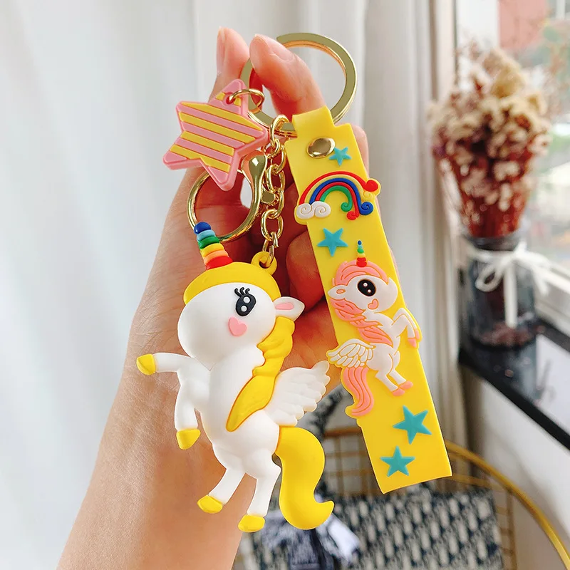 Cute Kawaii Rainbow Keychain Unicorn Keyring