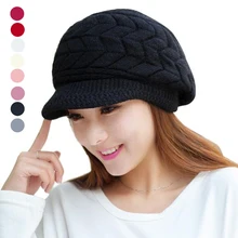 Модная женская зимняя шапка, вязаные шапки с кроличьим мехом, шапка gorras