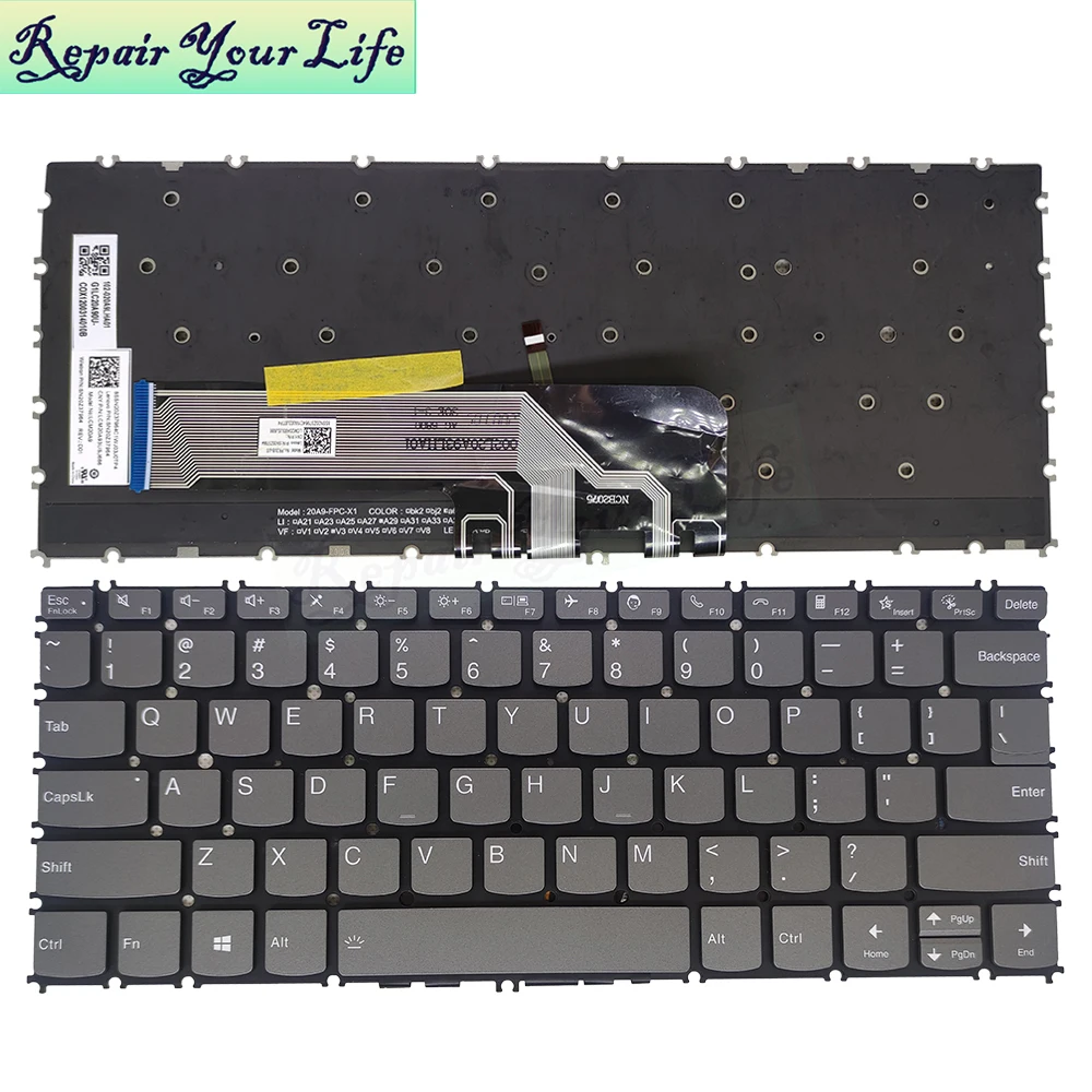 yoga magro 7-13itl05 PR2UB-US sn20z37964 qwerty portátil backlit teclados peças