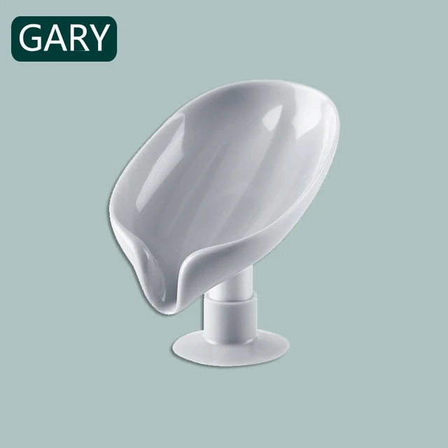 Leaf Shape Soap Box Drain Soap Holder Bathroom Shower Soap Holder Portable Plastic Sponge Tray Kitchen Bathroom accessories gary