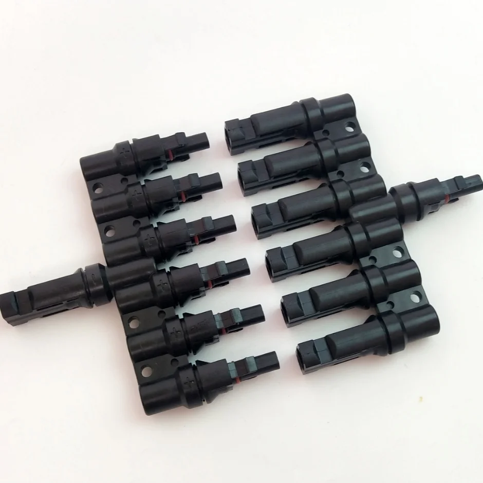10 Pairs x 6T Branch Solar connectors Multi T Branch MC4 Connector for solar panel parallel connection T Type solar mc4