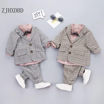 

4pcs Toddler Boys Suits Formal Baby Suits Kids Blazers Korean Jacket for Boy Costume Spring Wedding Wear Children Clothing Sets