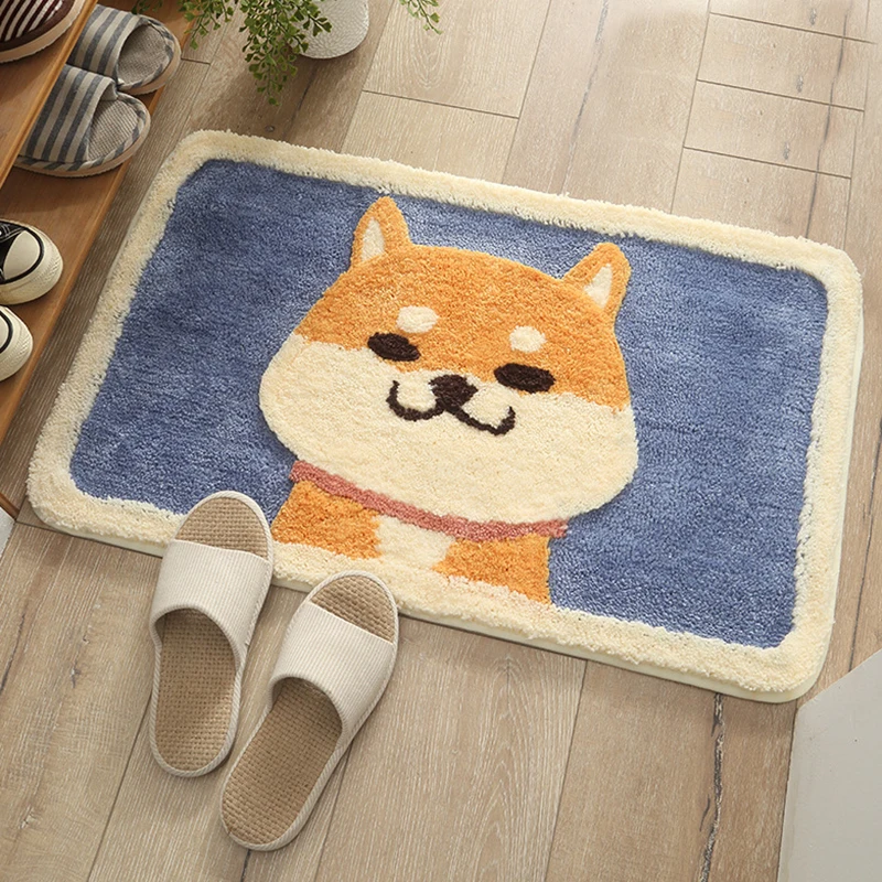 Прекрасный мультфильм японская Акита собака ковер ворсовой ковер коврики дома ванная комната дверь ванная комната впитывающие коврики моющийся Мат