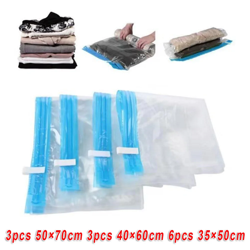 Travel сжатие Space Saver сумки для хранения ручной прокатный Roll Up 12 шт./компл. ransparent границы складной органайзер уплотнение