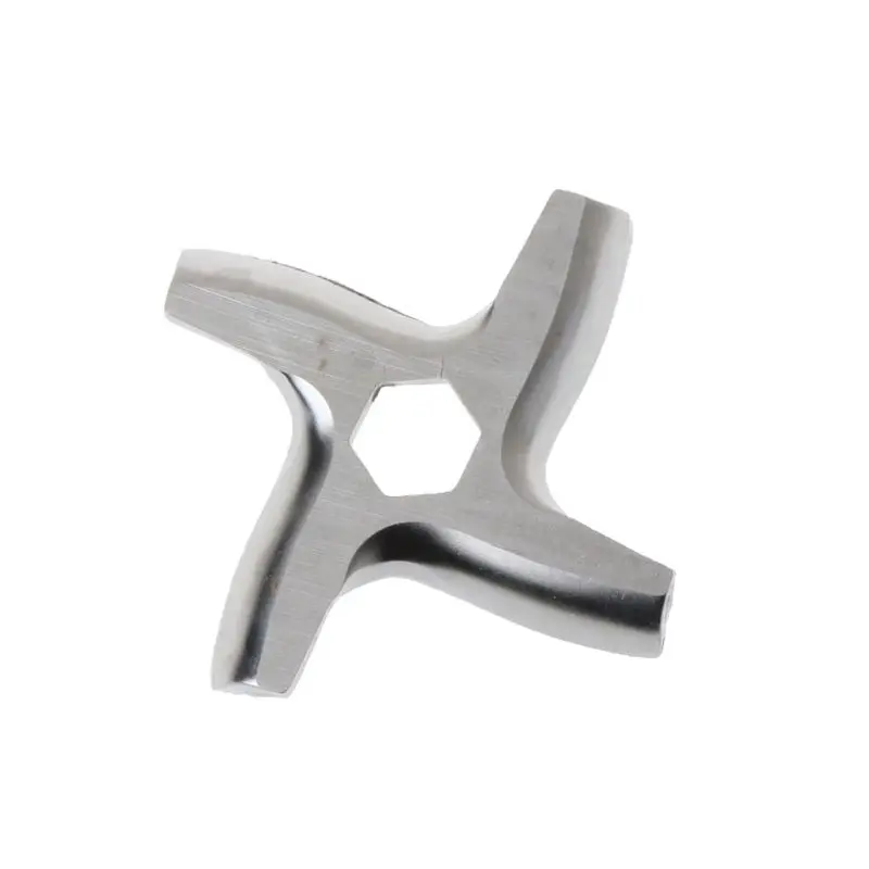 3PCS Stainless Steel Metal Meat Grinder Parts 4 Blade Hexagon Mincer Knife