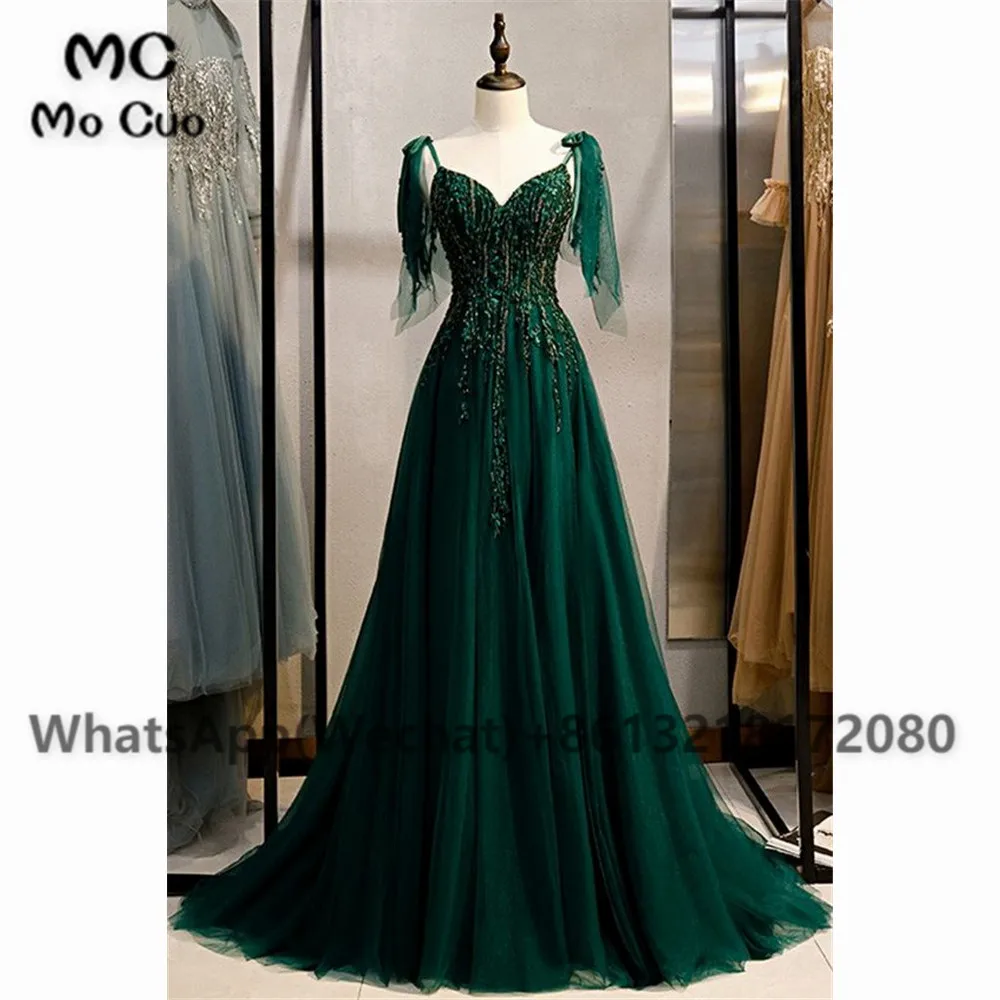 Женское вечернее платье Тюлевое с кружевом и аппликацией из бисера на бретельках