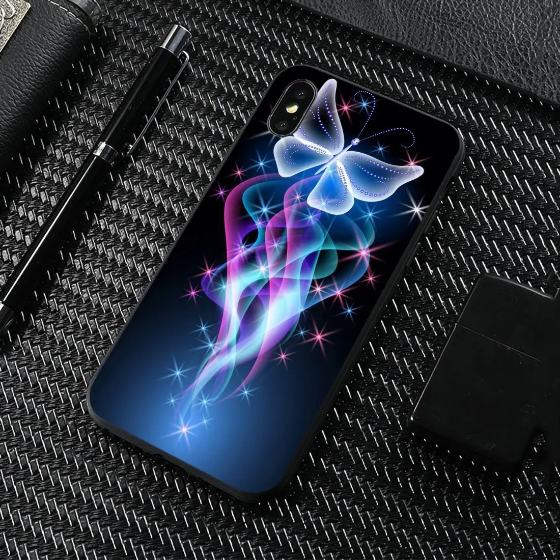 Силиконовый чехол из ТПУ с красочной бабочкой для iPhone 11 Pro 4 4S 5 5S SE 5C 6 6S 7 8X10 XR XS Plus Max